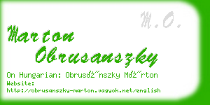 marton obrusanszky business card
